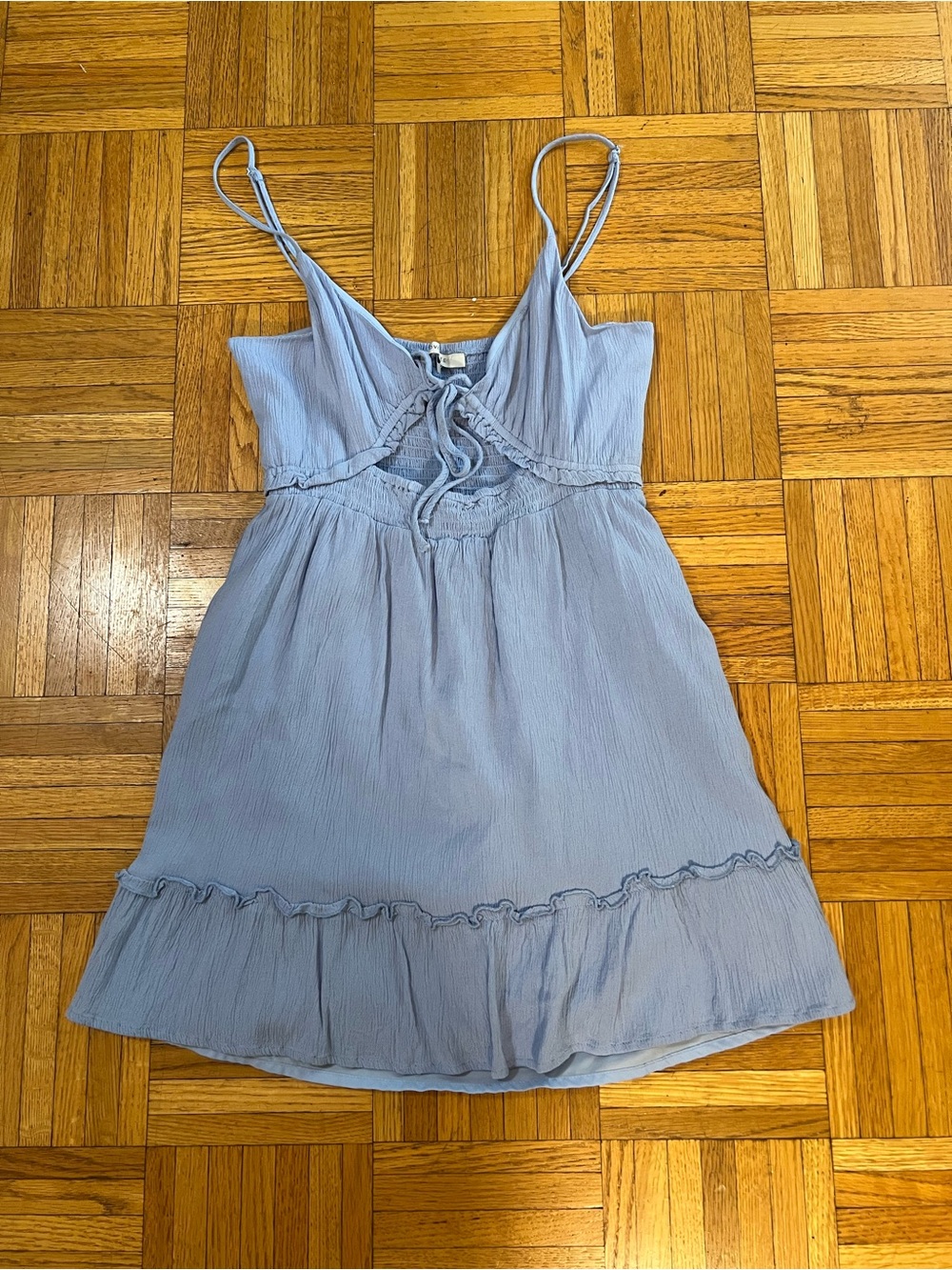 Y2K Inspired Love Tree Light Blue Babydoll Top size small